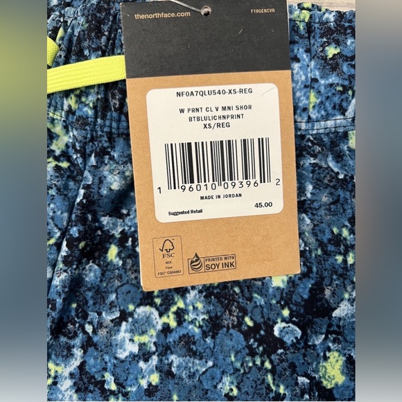The North Face Womens Size XS / Small Printed Class V  Shorts Blue Lichn $45 - Picture 5 of 5